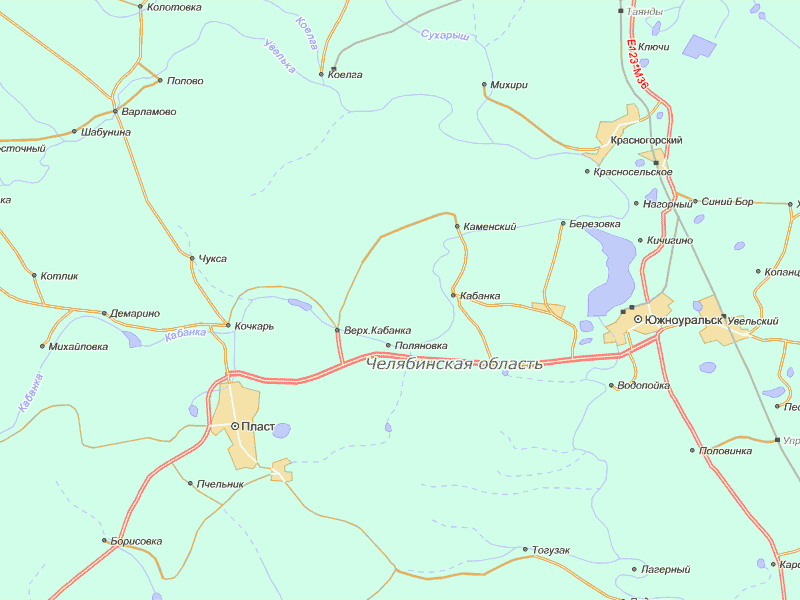 Пласт на карте области